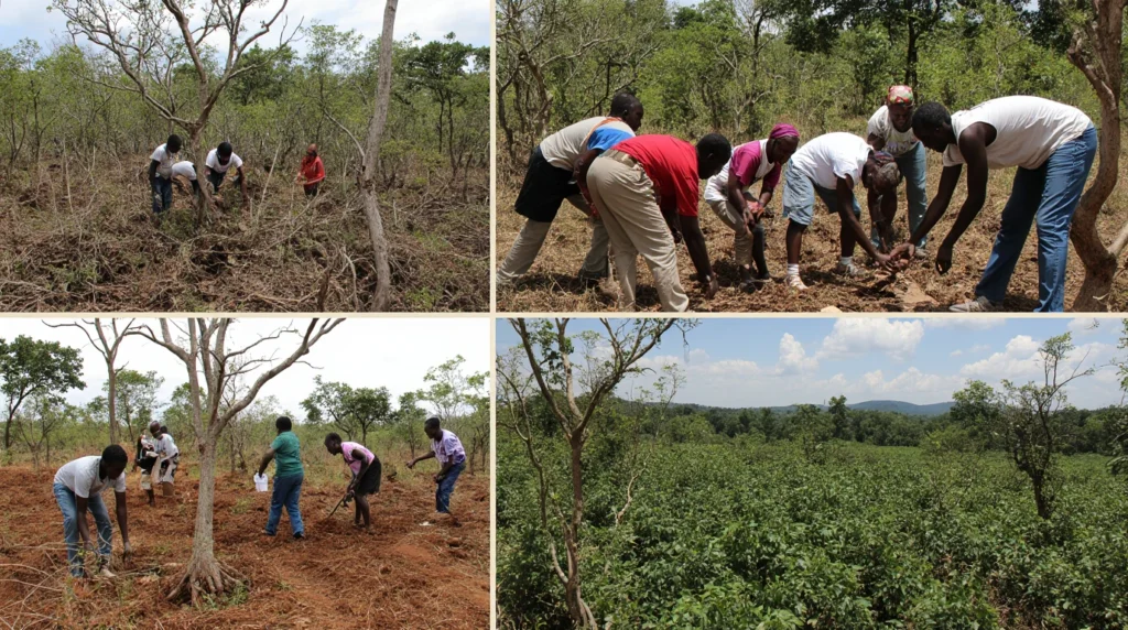 a_vibrant_reforestation_scene_in_cameroon_with_volunteers_planting_trees_children_helping_and_a_lus_jwmf9bpxicgu3dhxb3qe_0